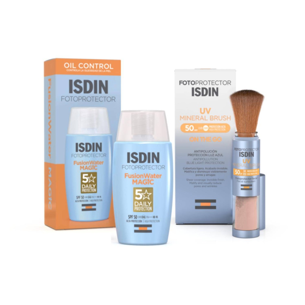 Duo Protección Solar Fusion Water Magic + Sunbrush Isdin