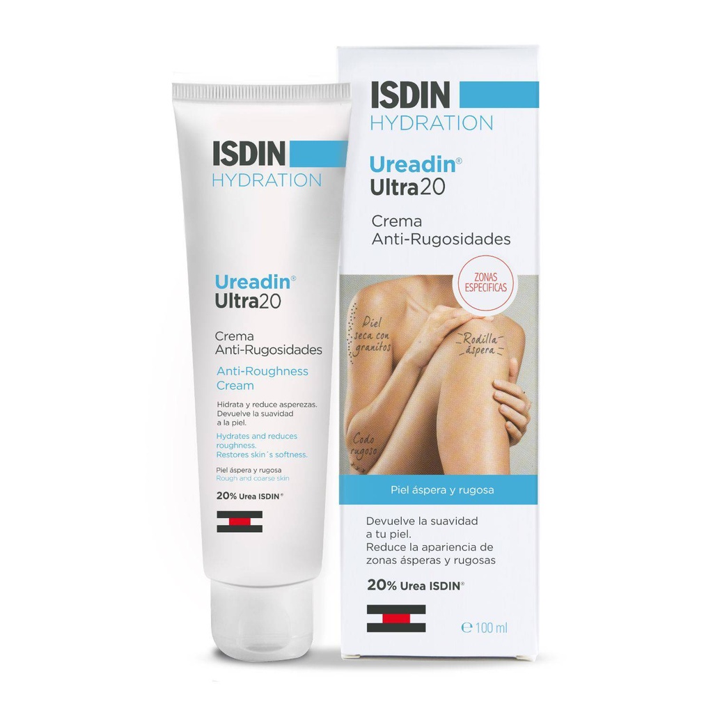 ISDIN Hydration Ureadin Ultra20 Crema Anti-Rugosidades 100ML - Con 20% Urea para piel áspera y rugosa